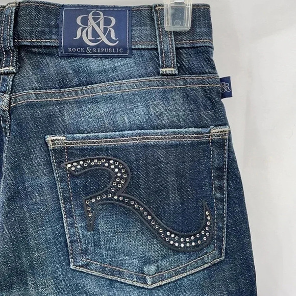 Rock & Republic Women’s Bootcut Jeans Sz 0M Blue Denim Kasandra - Picture 7 of 12